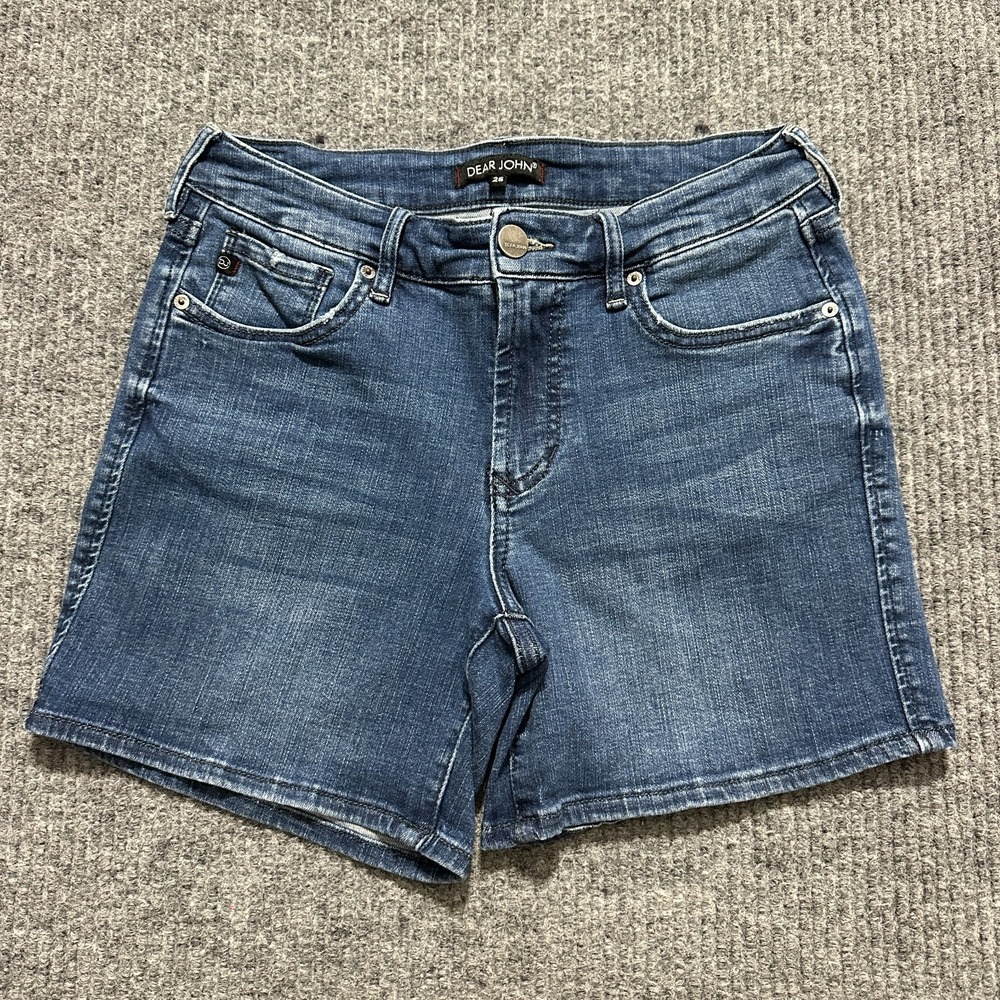 Dear John Womens Jean Shorts Size 26 Blue Denim Cotton Stretch Casual‎ Low Rise